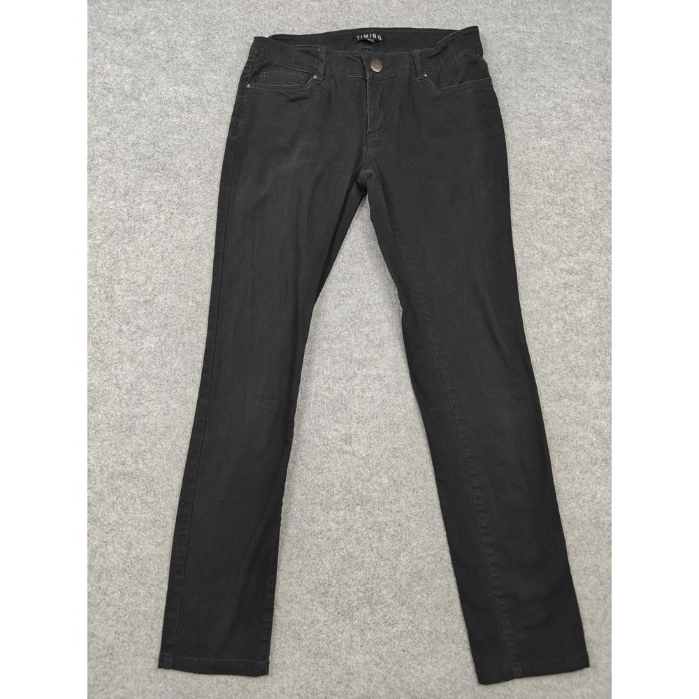 Timing Skinny Jeans Womens S Black Dark Wash Stretch Denim Pants Casual